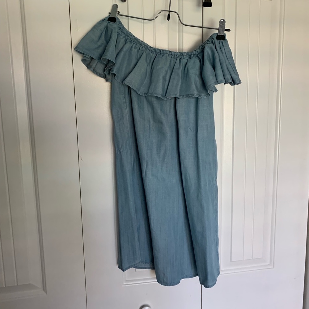 Lulus chambray off the shoulder dress